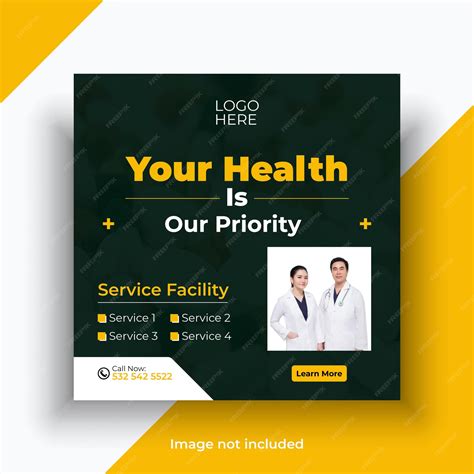 Premium Vector | Health care medical center social media instagram post