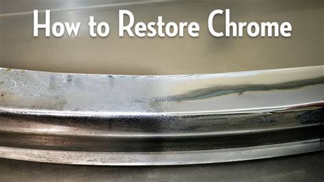 a close up of a metal object with the words how to restore chrome on it