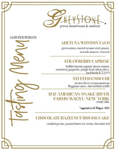 Chef's Tasting Experience Menu - San Diego Steakhouse Wagyu Beef | San