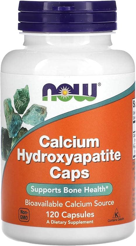 Amazon.com: NOW Supplements, Calcium Hydroxyapatite Caps, Supports Bone ...
