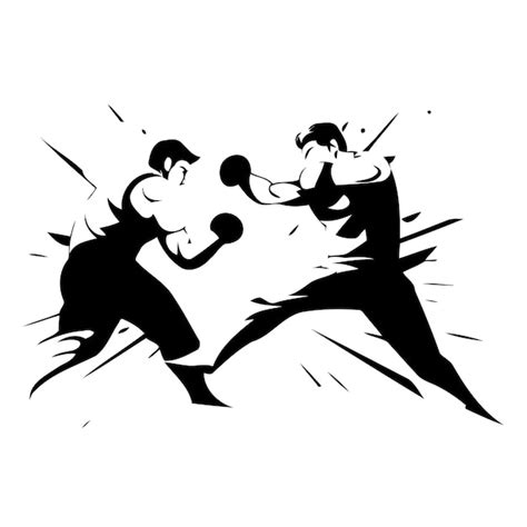 Artes Marciales Dos Hombres Est N Luchando Ilustraci N Vectorial En