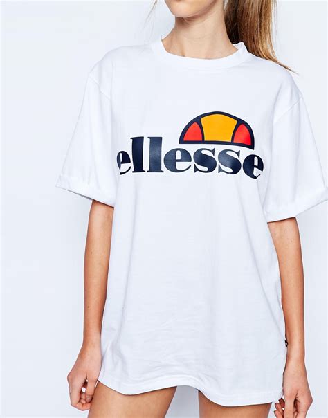 Lyst - Ellesse Oversized Boyfriend T-shirt With Front Logo - White in White