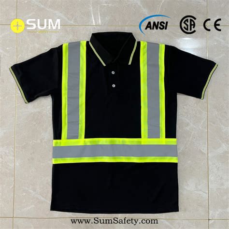 Ansi Csa Class Short Sleeve Navy Polo Sum Safety