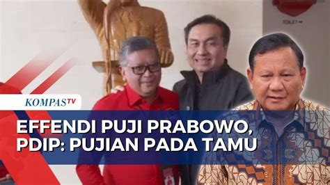 PDIP Respons Soal Effendi Simbolon Puji Prabowo Bentuk Pujian Pada