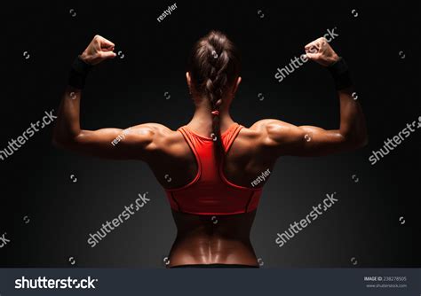 Athletic Young Woman Showing Muscles Back Stock Photo (Edit Now) 238278505