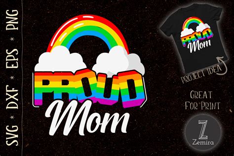 Proud Mom Gay Pride Month Rainbow LGBT Graphic By Zemira Creative Fabrica