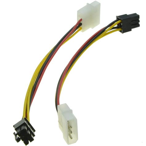 6 Pin Male To 4 Pin Molex Male Power Supply Cable Graphics Card Power