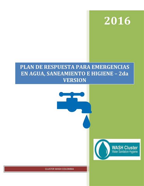 Pdf Plan De Respuesta Para Emergencias En Agua Saneamiento Pdf