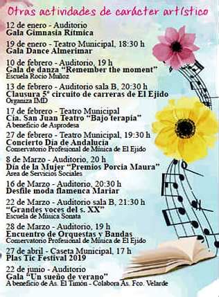 Programa Cultura El Ejido Invierno Primavera Weeky