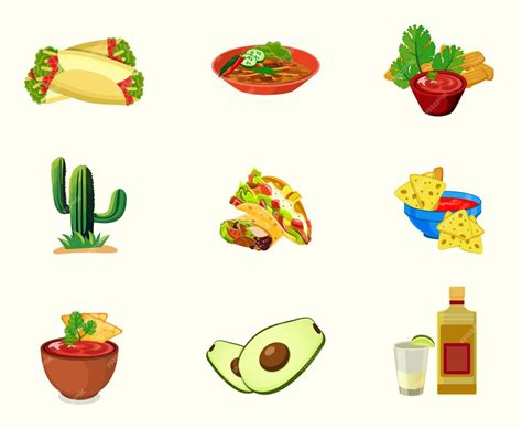 Premium Vector | Mexican Food Illustration Clip Art Set Mexican ...