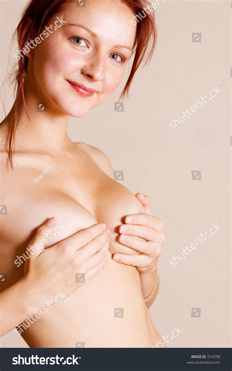 Naked Woman Hands On Breasts Looking Stock Photo 514798 Shutterstock