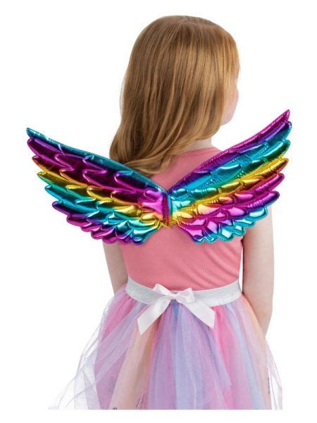 Unicorn Rainbow Metallic Wings Costumes R Us Fancy Dress