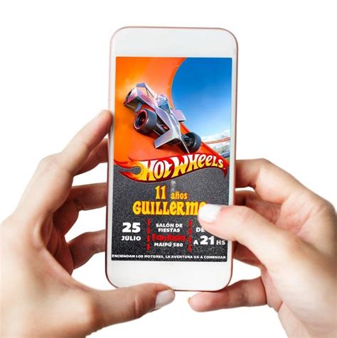 Invitación Digital De Hot Wheels mod 2 Para Personalizar por vos Wook Imprimibles