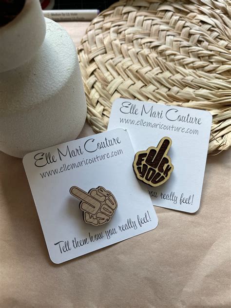 Middle Finger Fuck You Pin Funny Adult Fuck You Middle Finger Gesture Pin Middle Finger Wood