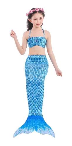 Sirena Cola Y Bikini Ni As Traje De Ba O Set Env O Gratis Mercadolibre