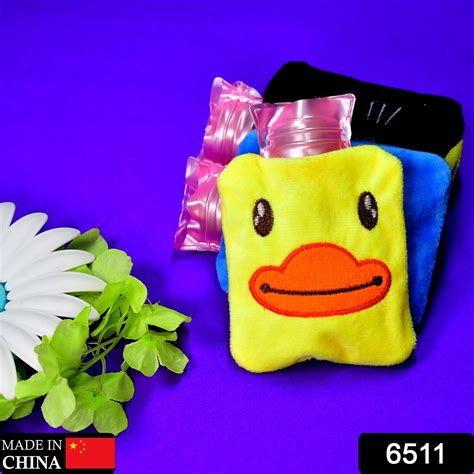 6511 Yellow Duck Small Hot Water Bag With Cover For Pain Relief Neck Shoulder Pain And Hand