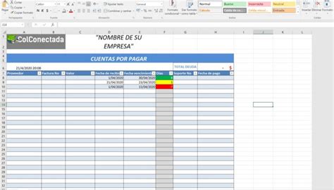 Plantilla Excel Cuentas Por Cobrar Y Pagar Actualizada