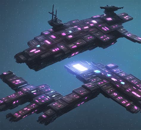 Symmetric Cyberpunk Ship Stable Diffusion Openart