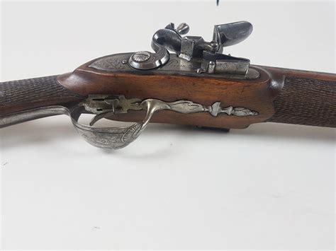 Proantic Elegant And Long Flintlock Hunting Rifle 18th