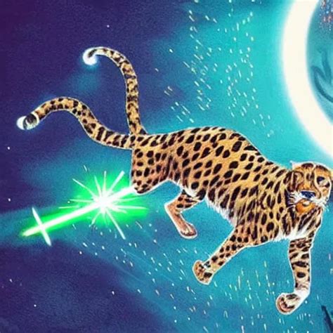 A Cheeta Shooting Laser Beams From Its Eyes And Jack Stable Diffusion