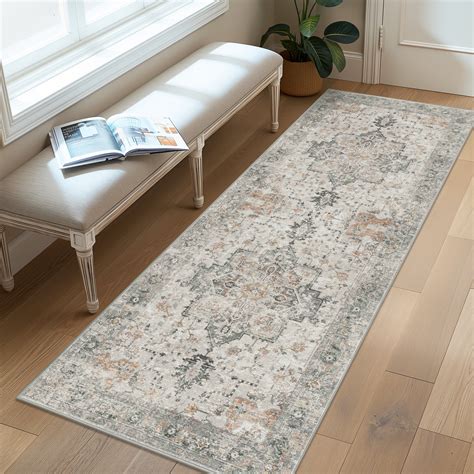 Kueth Modern Area Rug 2x10 Non Slip Hallway Runner Rug Low Pile