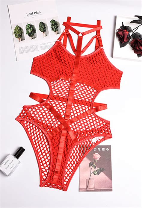 Shape Your Secret Gothic Sexy Halter Lingerie Gothic Lingerie Strap Decorated Chest Mesh