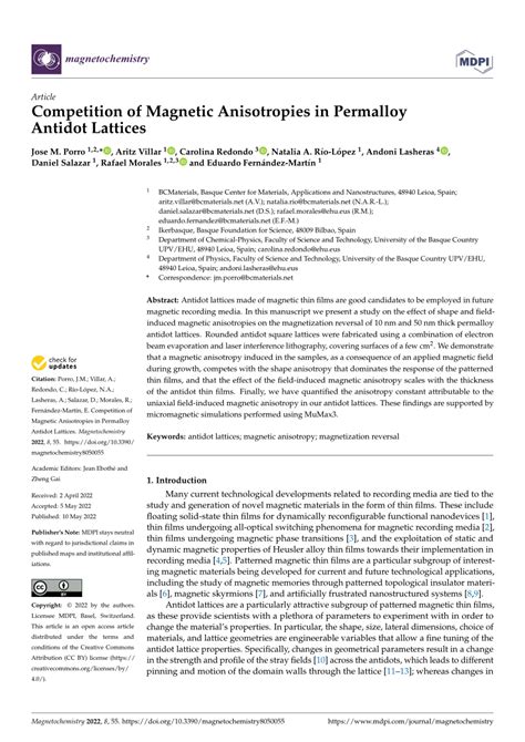 (PDF) Competition of Magnetic Anisotropies in Permalloy Antidot Lattices