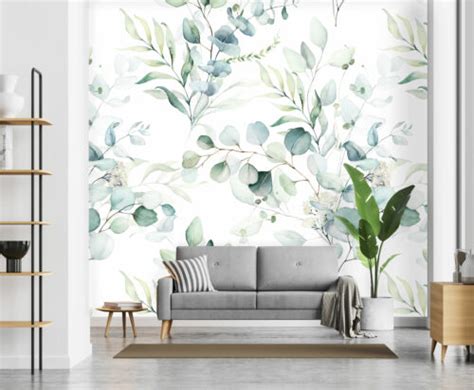 Mural Eucalyptus Watercolour | Wallpaper Online