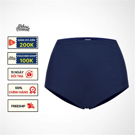 Quần bơi Nữ BIKINI PASSPORT kiểu lưng cao màu Xanh navy BS NV Shopee Việt Nam