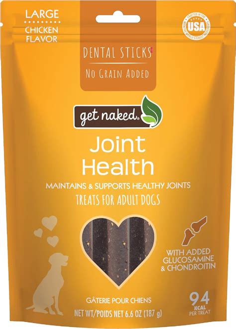 Amazon Get Naked Grain Free Pouch Oz Joint Health Dental Chew Sticks Large Pet