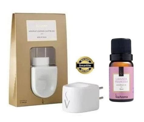 Kit Difusor Aromatizador Eletrico De Porcela Via Aroma Essencia