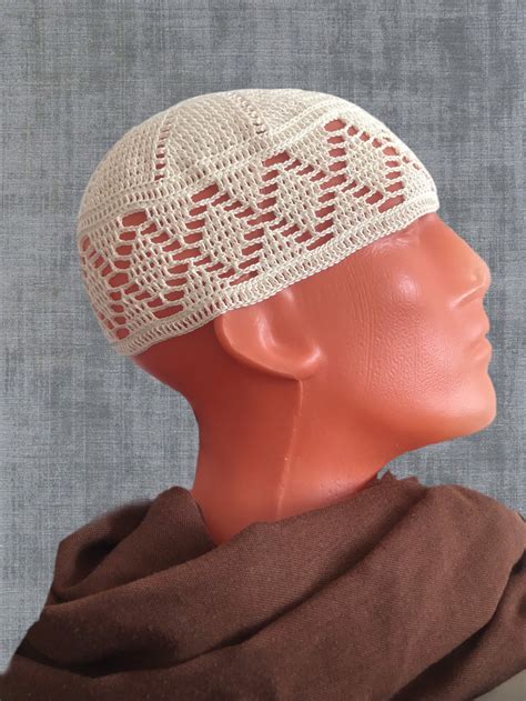 Kufi Hat Men Kufi White Skull Cap Kuficap Muslim Cap Summer Etsy