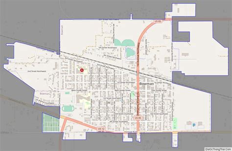 Map of Bowman city, North Dakota - Thong Thai Real