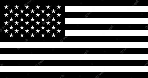 Premium Vector | Black and white usa flag vector image