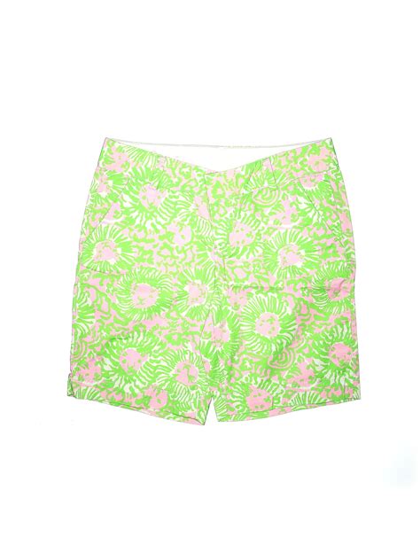 Lilly Pulitzer 100 Cotton Floral Green Shorts Size 8 65 Off Thredup