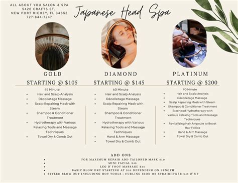 Japanese Head Spa Services - All About You Salon and Spa