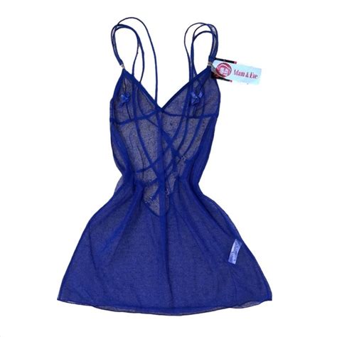 Adam Eve Intimates Sleepwear Nwt Adam Eve Blue Sheer Camisole Lingerie Top Poshmark