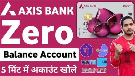 Axis Bank Zero Balance Account Opening Online How To Open Zero