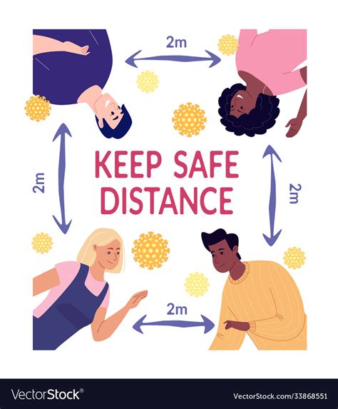 Keep Safe Distance Royalty Free Vector Image Vectorstock