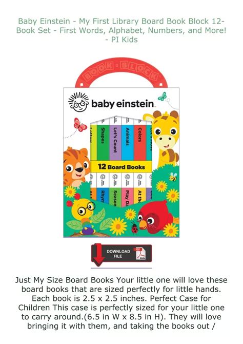 Ppt Download⚡pdf Baby Einstein My First Library Board Book Block 12