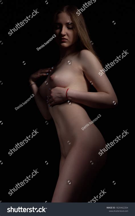 Naked Woman Beautiful Firm Breasts Dark Stock Photo 1820462204 Shutterstock