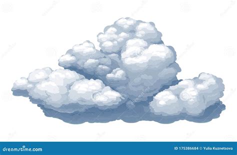 Cartoon Vector Cumulus Cloud Isolated Stock Vector Illustration Of