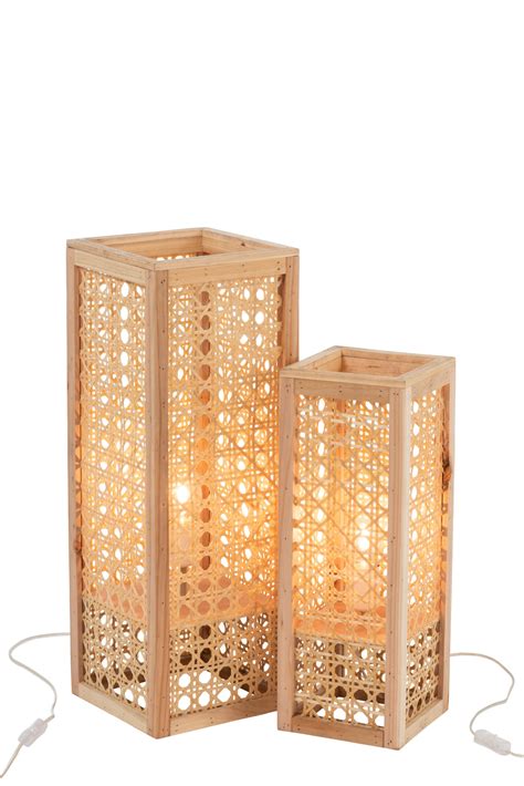 Lampe De Table Rustique En Bois Beige Jolipa Ralfy Lampesenligne Fr