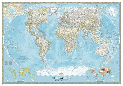 National Geographic World Classic Political Wall Map Extra Large 6925 X 48