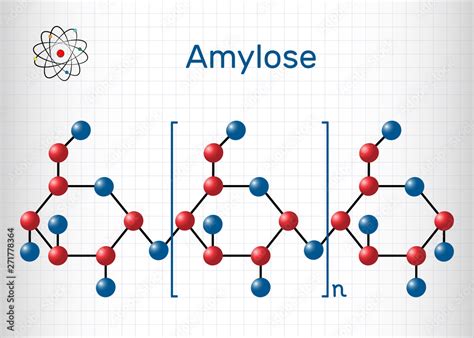 Vektorov Grafika Amylose Molecule It Is A Polysaccharide And One Of