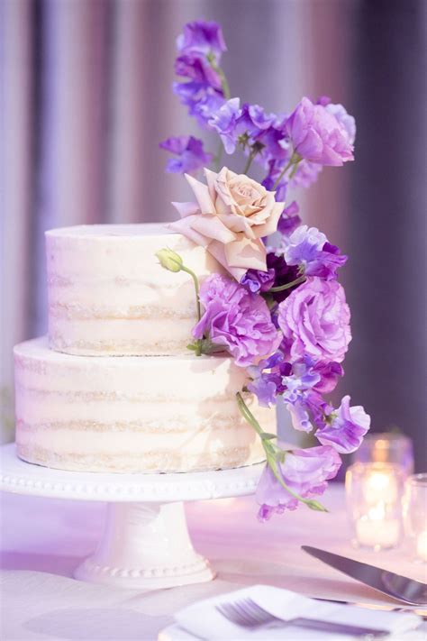 Semi Naked Cake With Purple Flowers