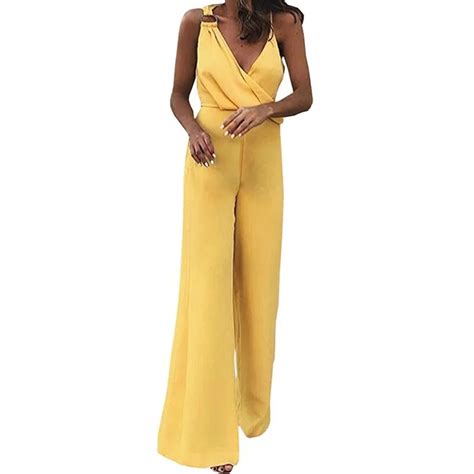 Buy Wide Leg Jumpsuit Romper Women Summer Sexy Deep V