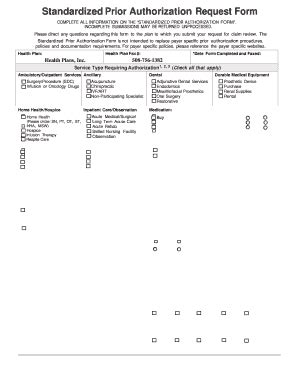 Fillable Online Standardized Prior Authorization Request Form HPI ...