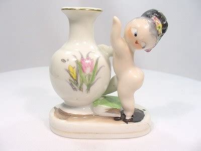 Vintage Naked Nymph Girl Vase Occupied Japan Mocco Great Colors