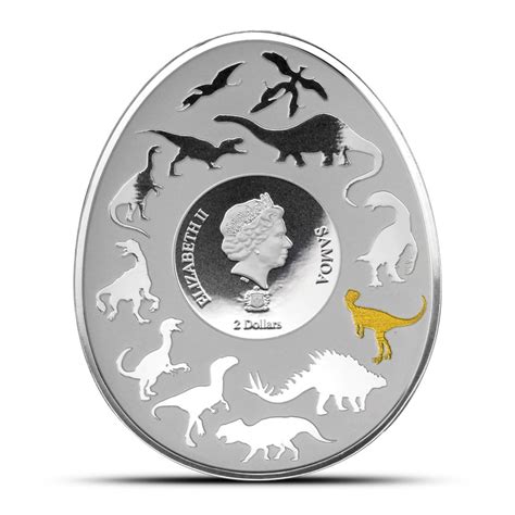 Oz Proof Samoa Silver Dilophosaurus Coin L Bgasc